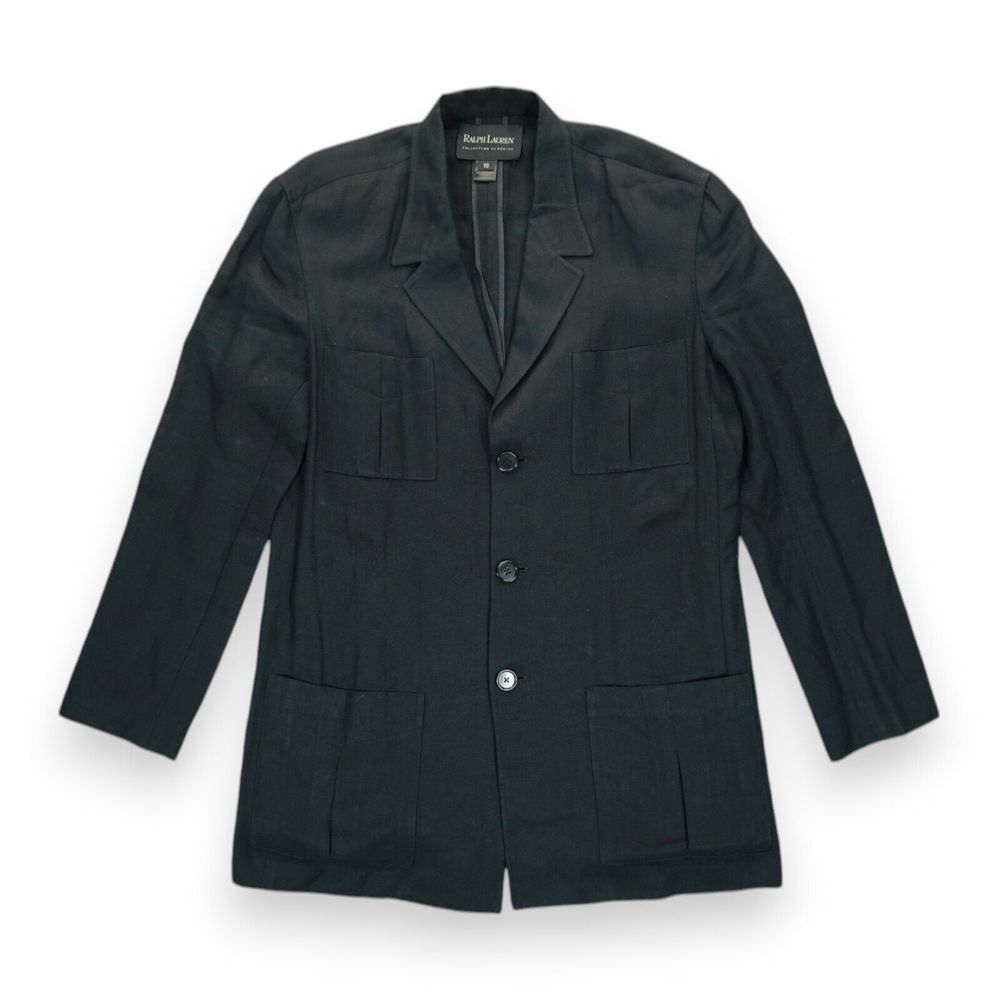 Ralph Lauren Collection Classics Jacket Womens Size 10 Military Style Linen USA